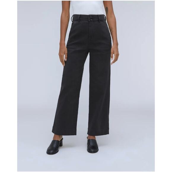 Everlane Pants - Everlane the organic wide leg pant black size 2 organic cotton